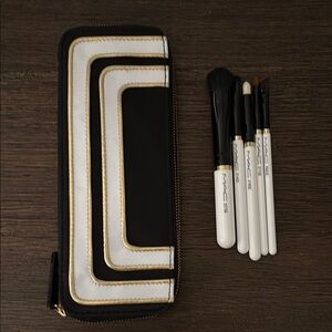 MAC and Rihanna Collection Makeup Brush Set with Black and Gold Case